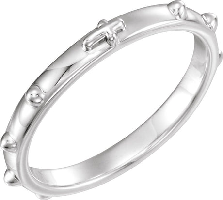 Sterling Silver 2.5 mm Rosary Ring Size 4 