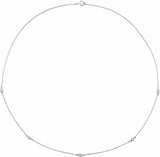 14K White Gold 3/4 CTW Natural Diamond 5-Station 18" Necklace