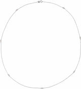 14K White Gold 1/4 CTW Natural Diamond 7-Station 24" Necklace