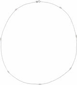 14K White Gold 1/4 CTW Natural Diamond 7-Station 24" Necklace