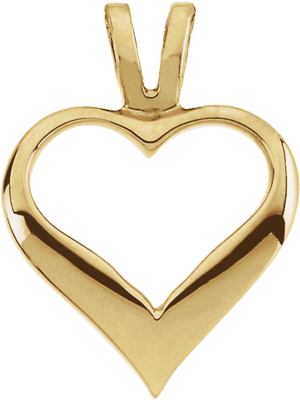 14K Yellow Gold 12 mm Heart Pendant