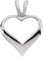 14K White 12 mm Heart Pendant
