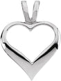 14K White Gold 12 mm Heart Pendant