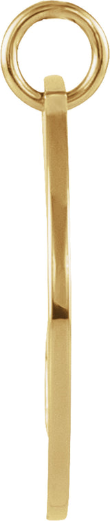 14K Yellow Gold Engravable Pierced Heart Disc Pendant  