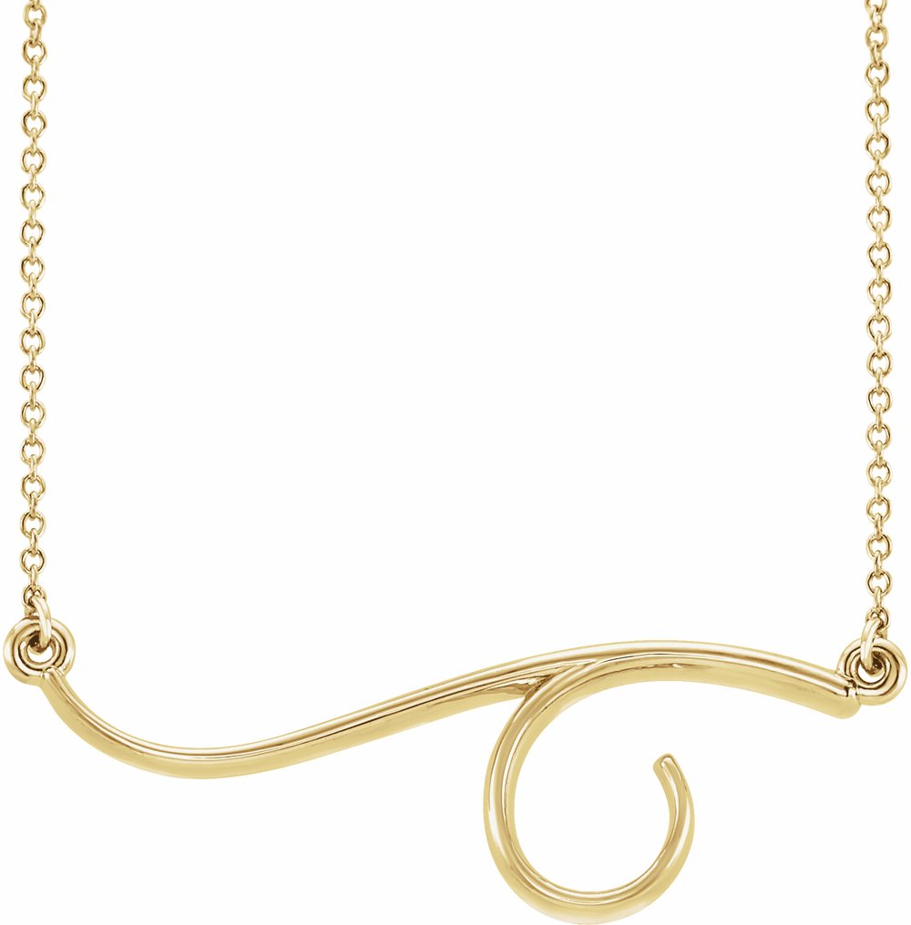 14K Yellow Freeform Bar 16" Necklace