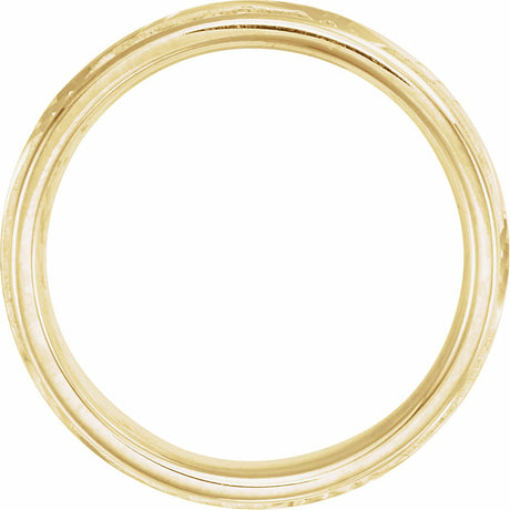 14K Yellow Gold 6 mm Milgrain Grooved Comfort-Fit Band Size 10
