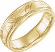 14K Yellow Gold 6 mm Milgrain Grooved Comfort-Fit Band Size 10
