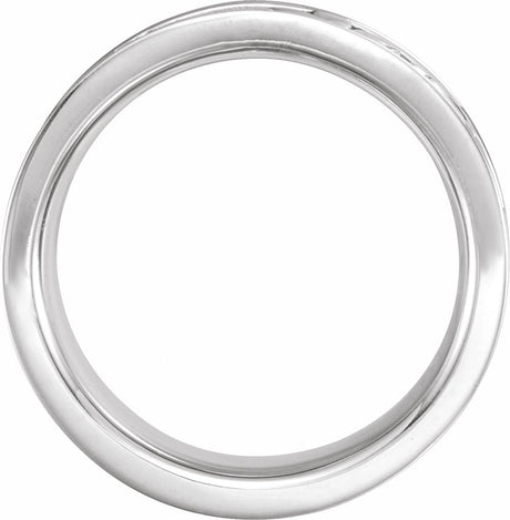 Sterling Silver 8.25 mm Floral Flat Band Size 6