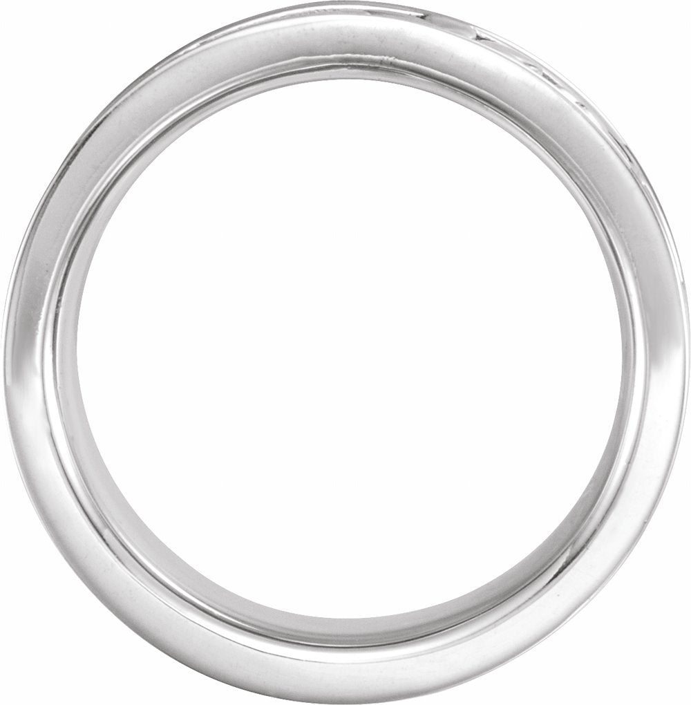 Sterling Silver 8.3 mm Floral Flat Band Size 8