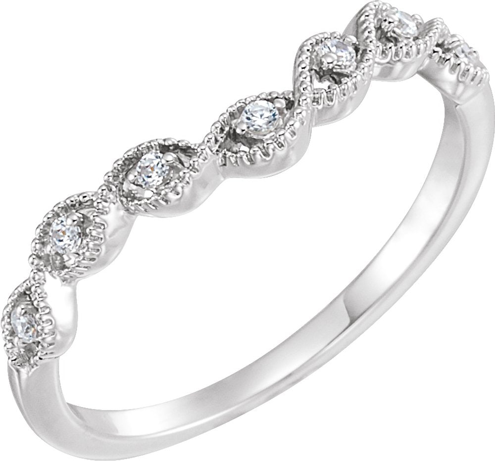 Platinum .07 CTW Natural Diamond Contour Band