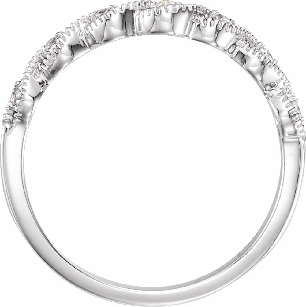 Platinum .07 CTW Natural Diamond Contour Band