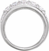 14K White 1 1/2 CTW Natural Diamond Anniversary Band