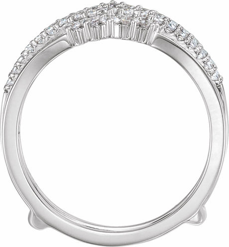14K White Gold 1/2 CTW Natural Diamond Ring Guard