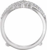 14K White Gold 1/2 CTW Natural Diamond Ring Guard