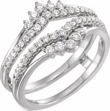14K White Gold 1/2 CTW Natural Diamond Ring Guard
