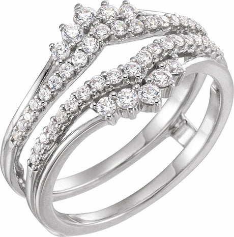 14K White Gold 1/2 CTW Natural Diamond Ring Guard