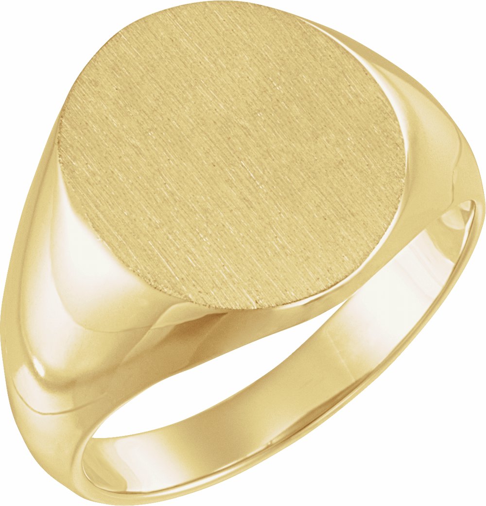 14K Yellow Gold Oval Signet Ring