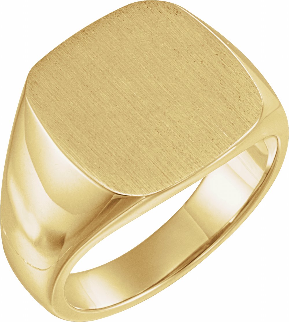 10K Yellow Square Signet Ring