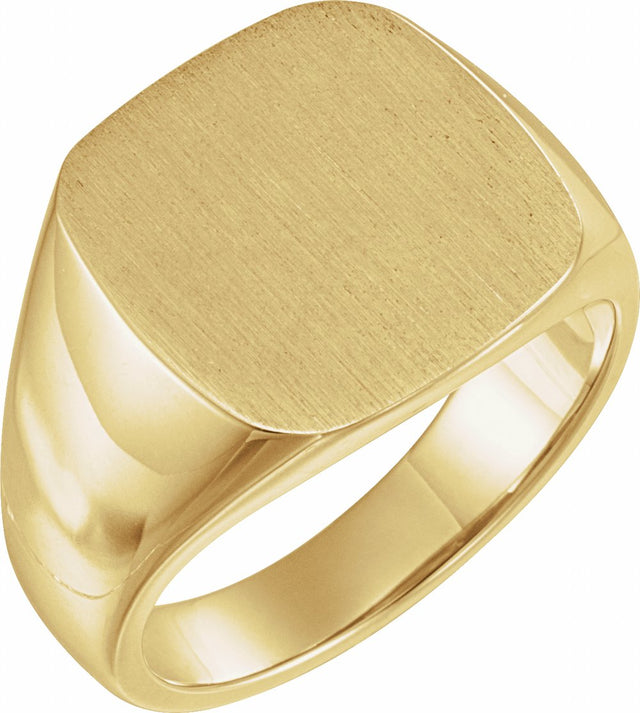 10K Yellow Square Signet Ring