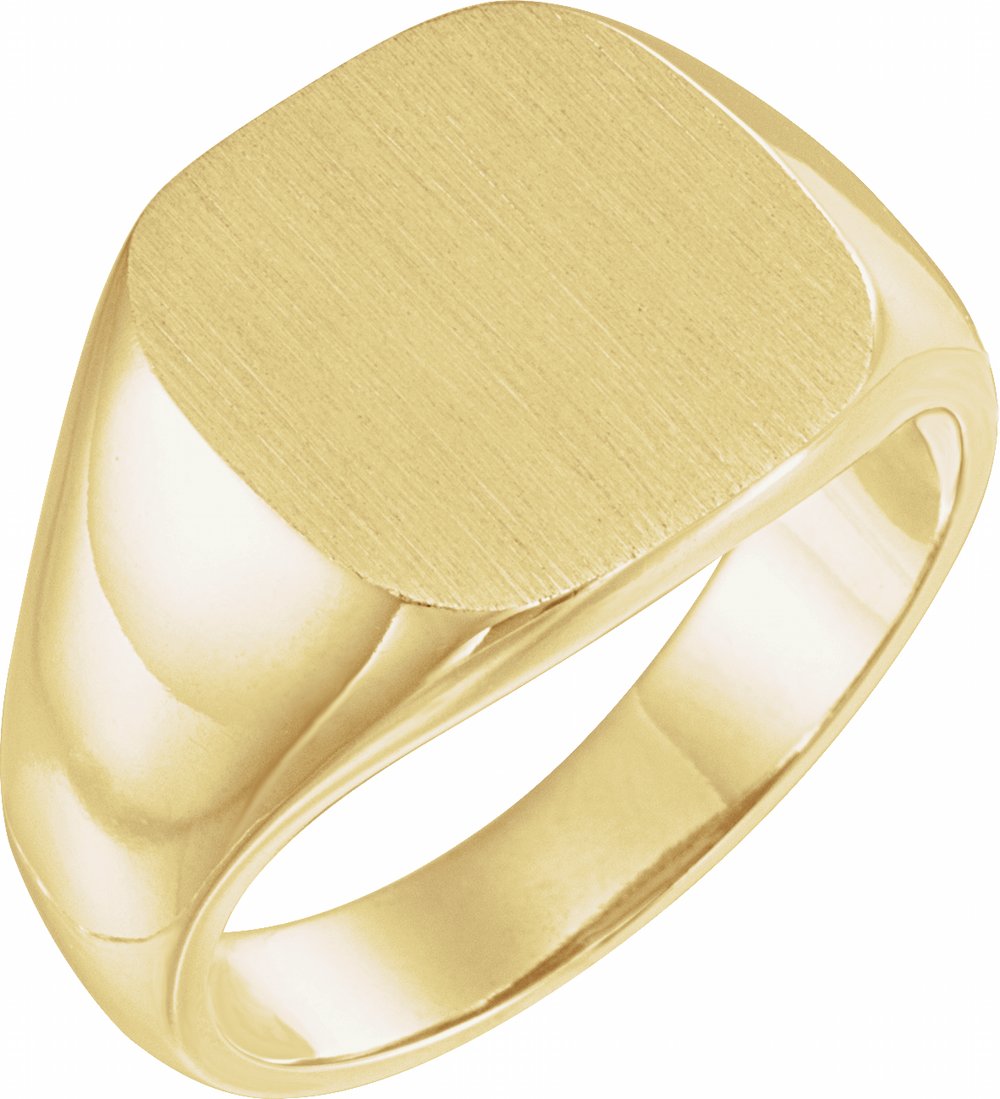 14K Yellow Gold Square Signet Ring