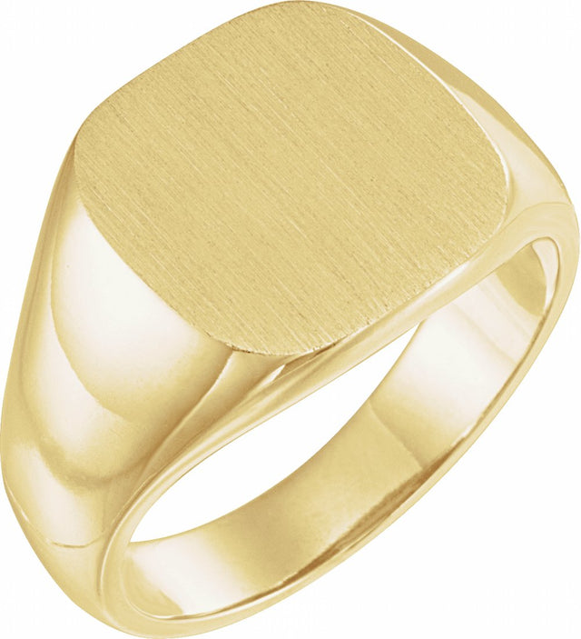 14K Yellow Gold Square Signet Ring