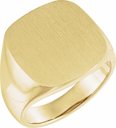 10K Yellow Square Signet Ring