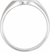 10K White Gold Oval Signet Ring