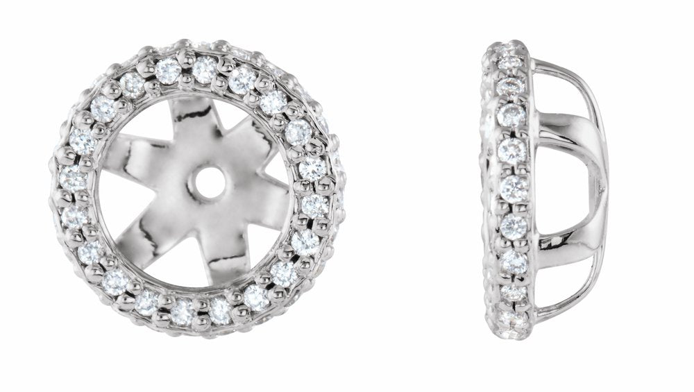 14K White Gold 1/5 CTW Natural Diamond Earring Jackets