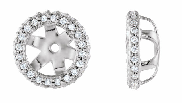 14K White Gold 1/5 CTW Natural Diamond Earring Jackets