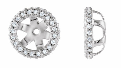 14K White Gold 1/5 CTW Natural Diamond Earring Jackets