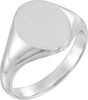 14K White Gold Oval Signet Ring