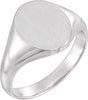 10K White Gold Oval Signet Ring