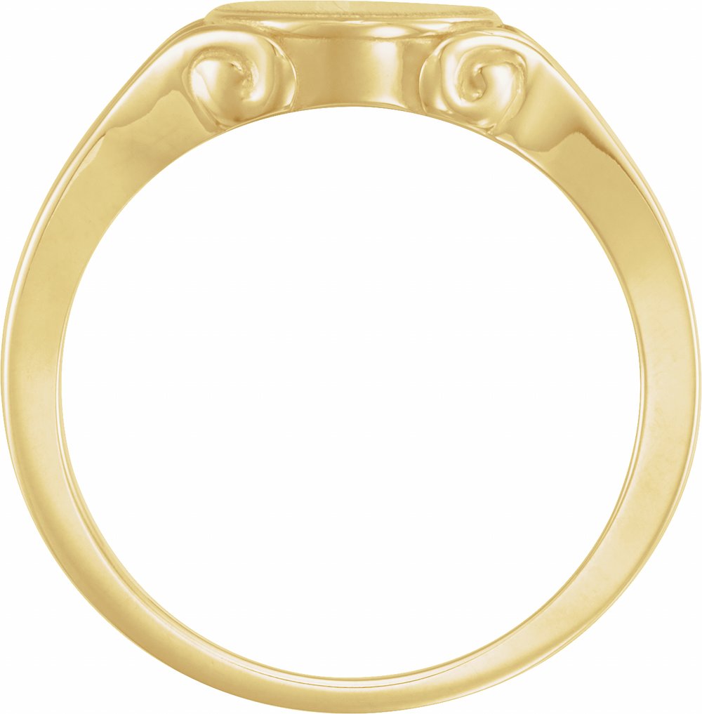 14K Yellow 12x10 mm Oval Signet Ring
