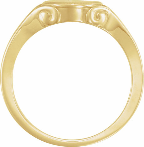 14K Yellow 12x10 mm Oval Signet Ring