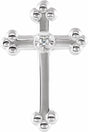 14K White .005 CT Natural Diamond Cross Lapel Pin