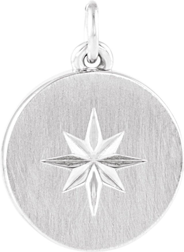 Sterling Silver Star Disc Pendant