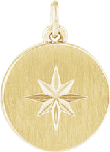 14K Yellow Star Disc Pendant