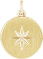 14K Yellow Star Disc Pendant