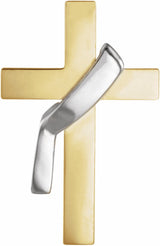 14K Yellow/White Deacon's Cross Lapel Pin