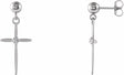 14K White Gold .01 CTW Natural Diamond Cross Earrings