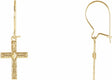 14K Yellow Cross Earrings