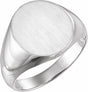 14K White Gold Oval Signet Ring