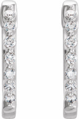 14K White Gold 1/5 CTW Natural Diamond Hinged 15.25 mm Hoop Earrings