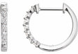 14K White 1/3 CTW Natural Diamond Hinged 15.25 mm Hoop Earrings