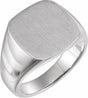 14K White Gold Square Signet Ring