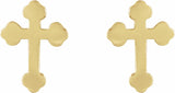 14K Yellow Cross Earrings