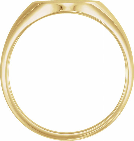 14K Yellow Gold Oval Signet Ring
