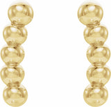 14K Yellow Curved Beaded Earrings