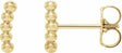 14K Yellow Curved Beaded Earrings