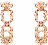 14K Rose Quatrefoil 12 mm Hoop Earrings